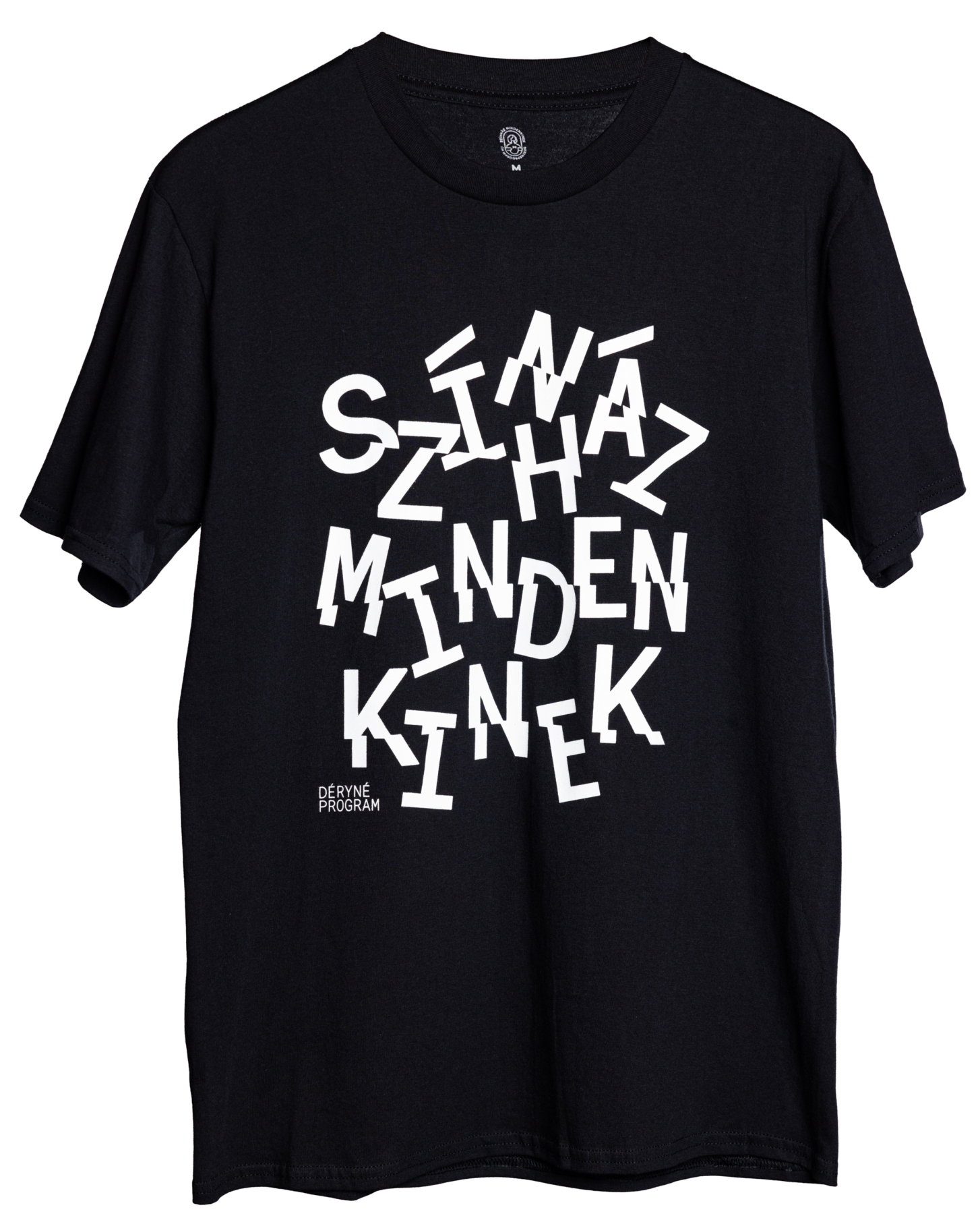 Színház mindenkinek fekete póló fehér felirattal