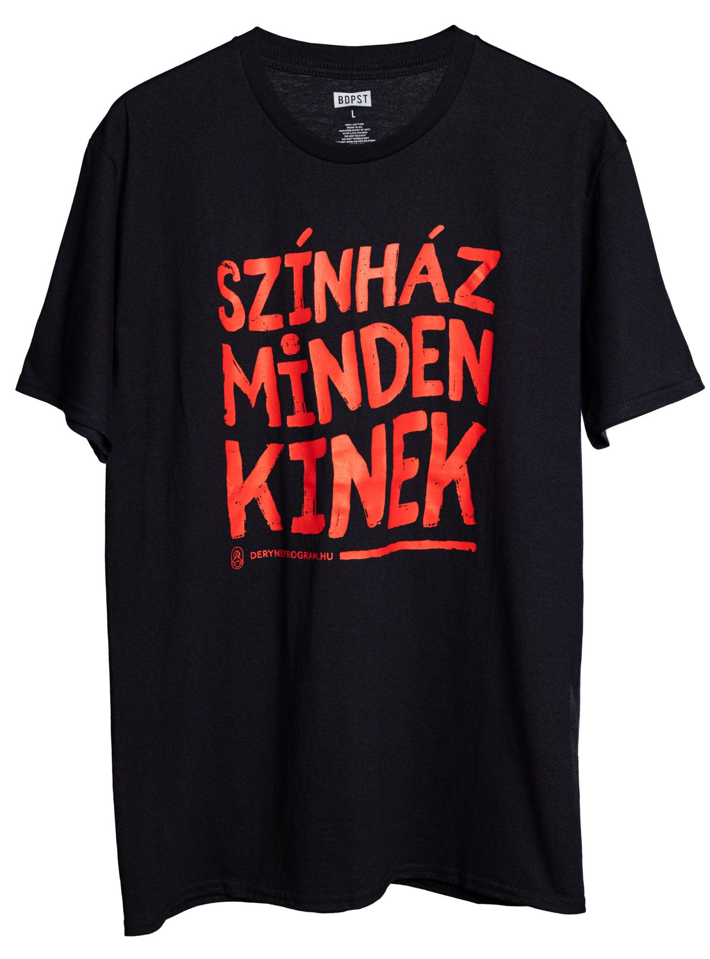 Színház mindenkinek fekete póló piros felirattal