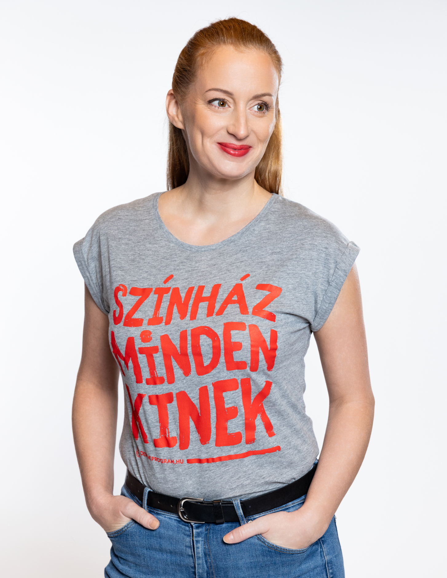 Színház mindenkinek szürke női póló